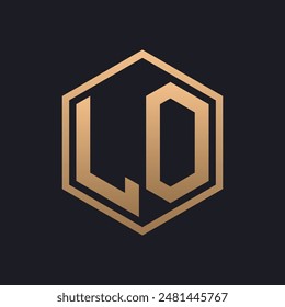 Elegant Hexagon Letter LO Logo Design. Initial Luxurious LO Logo Template