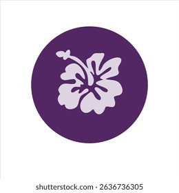 Elegant hibiscus icon with tropical detail and light line weight. Suitable for vector kits and natural brand identity.