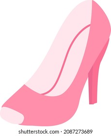 Elegant high heel, illustration, vector, on a white background.