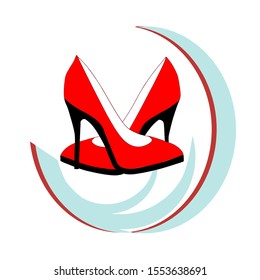 Elegant High Heel Logo on the White Background