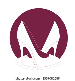 Elegant High Heel Logo with Silhouette