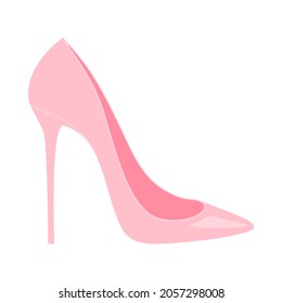 Elegant high heel shoe or stiletto in pink vector icon