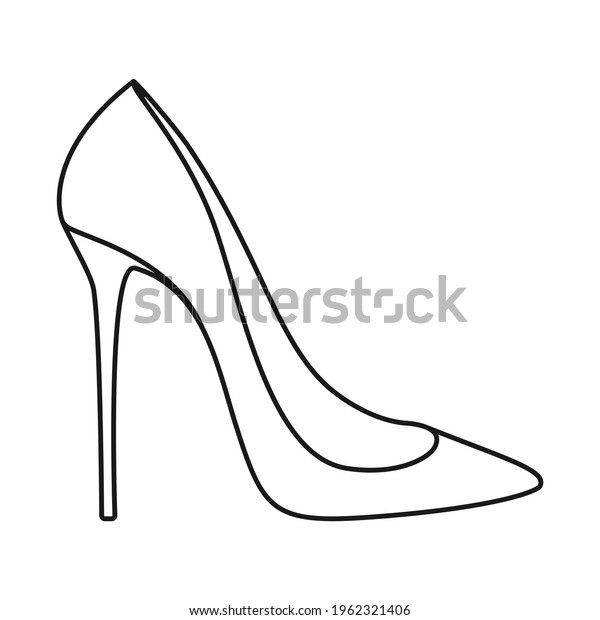 Elegant High Heel Shoe Stiletto Outline Stock Vector (Royalty Free ...