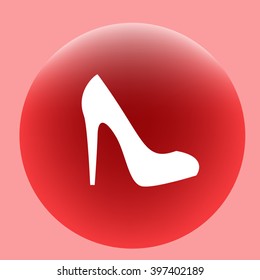 Elegant high heel shoe vector icon