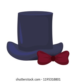 elegant high top hat with bowtie