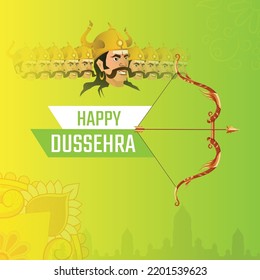 Elegant hindu happy dussehra festival banner template.