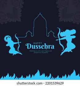 Elegant hindu happy dussehra festival banner template.