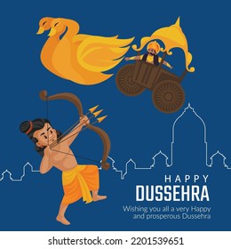 Elegant hindu happy dussehra festival banner template.