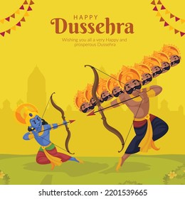 Elegant hindu happy dussehra festival banner template.
