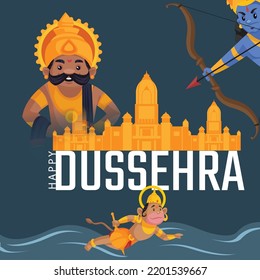 Elegant hindu happy dussehra festival banner template.