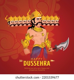 Elegant hindu happy dussehra festival banner template.