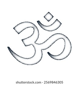 elegant hinduism om manta symbol for enteral peace and belief vector