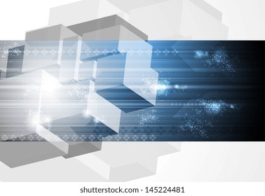 Elegante diseño azul de alta tecnología. Pasos de fondo del vector 10