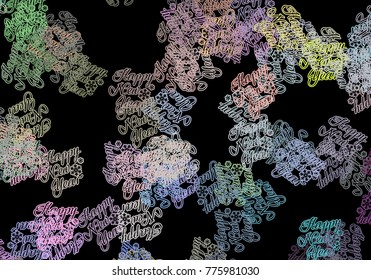 Elegant holiday background with handwritten text:"Happy new year!" Vector clip art.