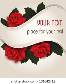 Elegant holiday card with roses