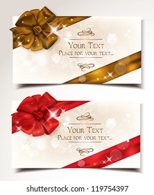 Elegant holiday cards with ribbons