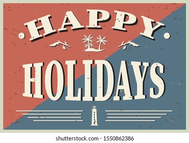 Elegant Holiday Vector Lettering Series: Happy Holidayson a white Background