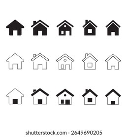 Elegante conjunto de iconos para el hogar Ilustración vectorial