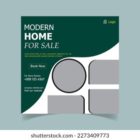 Elegant Home sale promotion social media square post templates design