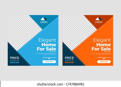 Elegant home for sale real estate social media banner template