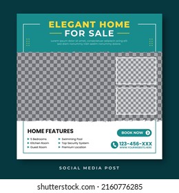 Elegant home for sale. Real estate social media post template