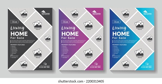 Elegant Home Sale Real Estate Flyer Corporate Business Brochure Template Design Leaflet