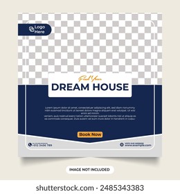 Elegant home selling business template. Minimalist real estate business promotion web banner. modern Home for selling social media post. Real estate house property facebook and Instagram post.