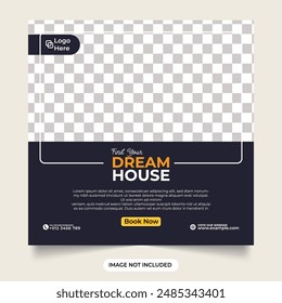 Elegant home selling business template. Minimalist real estate business promotion web banner. modern Home for selling social media post. Real estate house property facebook and Instagram post.