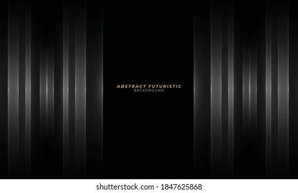 Elegantes líneas horizontales sobre fondo negro oscuro. Vector Premium de lujo. Fondo de pantalla de concepto detallado.