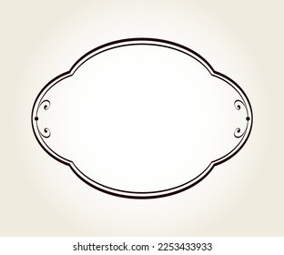 Elegant horizontal oval   vector frame . From the largest and best collection of frames .