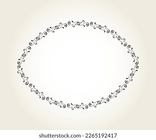 Elegant horizontal oval   vector frame .From the largest and best collection of frames .