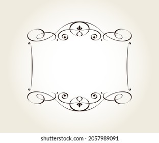 Elegant horizontal vector frame for your projects.