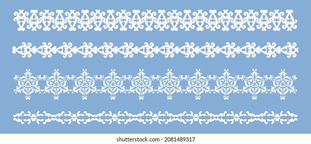Elegant horizontal vintage pattern. Vector set divayder. A collection of vintage frame and border. Frame template. Modern design element.