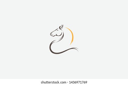 Elegant horse abstract logo design