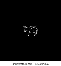 Elegant horse done in a minimal style. Vector illustration. Black and white vector objects