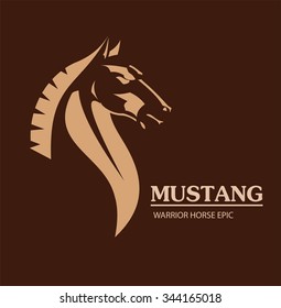 elegant horse head. Horse. Elegant horse head in light brown. side view of Elegant horse head on dark brown background. symbolizing power, dignity, etc.
