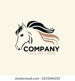 Elegant Horse Head Logo Design for Company Branding