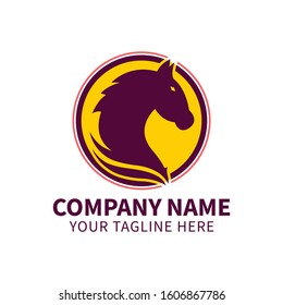 elegant horse head logo, vector illustration.