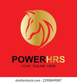 Elegant horse icon Royal stallion logo with slogan template