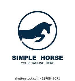 Elegant horse icon Royal stallion logo with slogan template