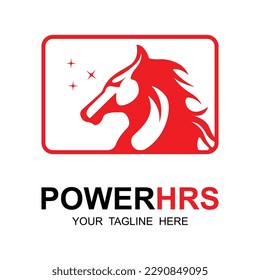 Elegant horse icon Royal stallion logo with slogan template