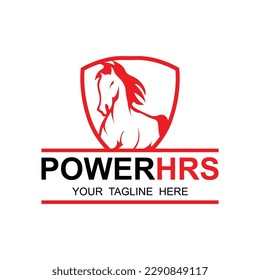 Elegant horse icon Royal stallion logo with slogan template