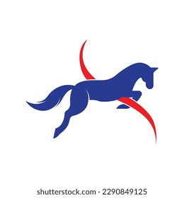 Elegant horse icon Royal stallion logo with slogan template