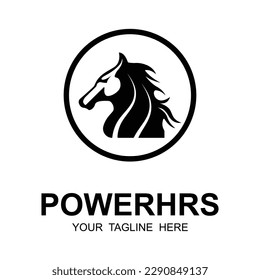 Elegant horse icon Royal stallion logo with slogan template