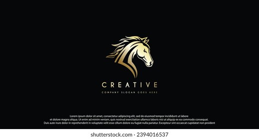 Elegant horse icon. Royal stallion logo. Equine stables sign. Equestrian brand emblem. Vector illustration.