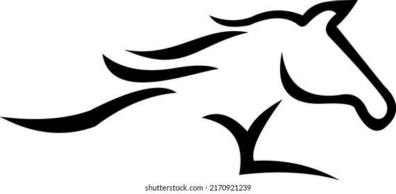 Elegant horse icon. Stallion logo. Equestrian brand emblem. Icon Logo Design Element sign vector illustration creative design symbol