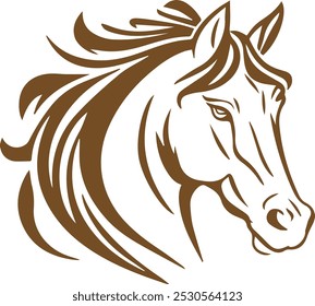 Elegant horse logo circle icon, combining grace and strength. Equestrian, sports teams, and more.