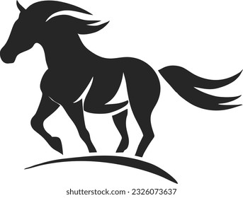 Elegant horse logo design, Horse badge emblem vector icon, Vector illustration 14