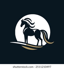 Elegant horse logo icons. Royal stallion symbol design. Equine stables sign. Equestrian brand emblems. Vector illustration. Creative Horse Elegant Logo Symbol Design Illustration Vector for Company si