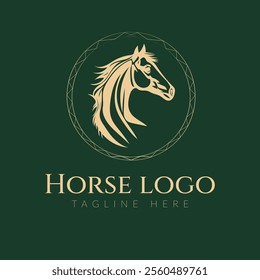 Elegant horse logo icons. Royal stallion symbol design. Equine stables sign. Equestrian brand emblems. Vector illustration.